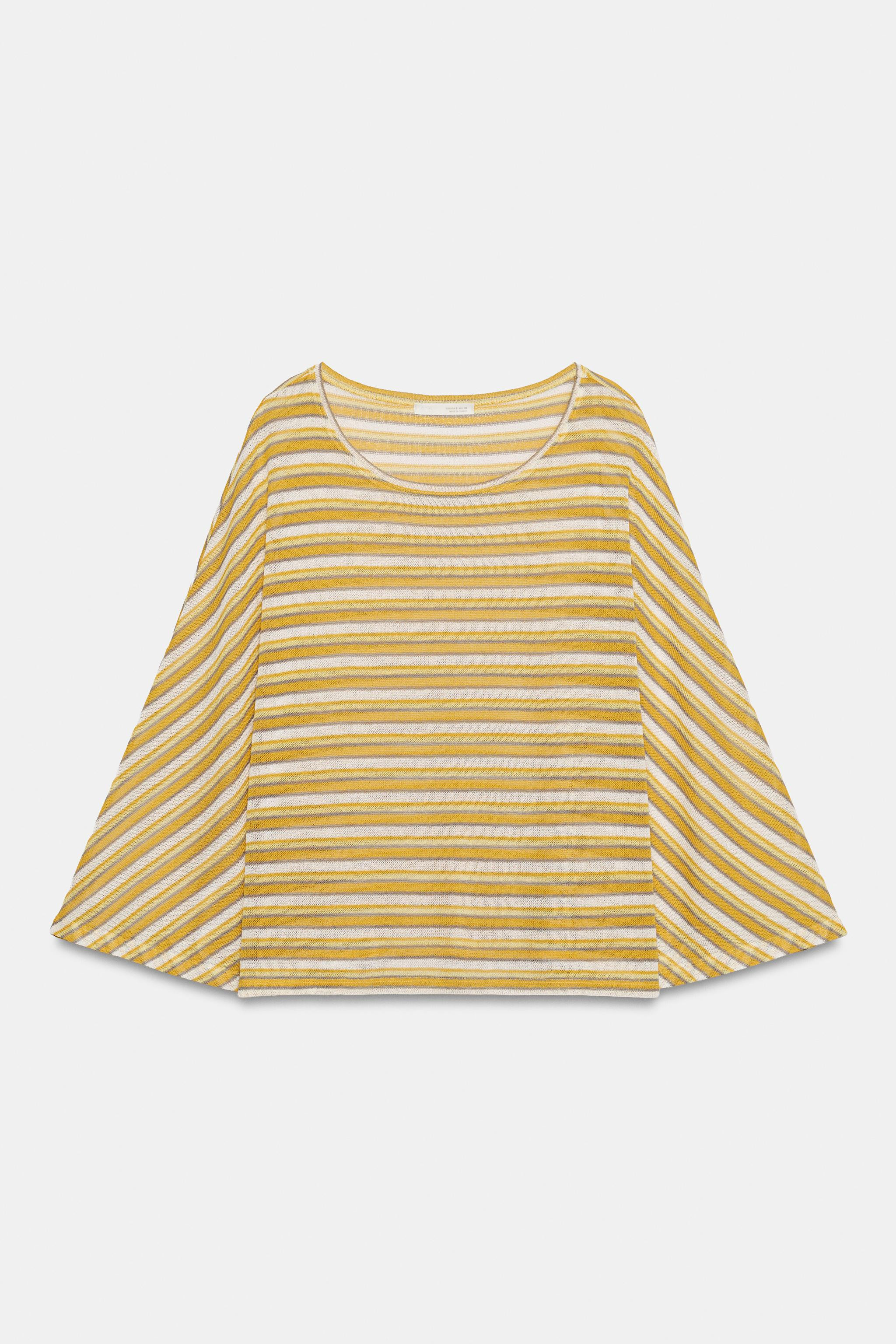 RUSTIC STRIPED CAPE T-SHIRT | Zara US