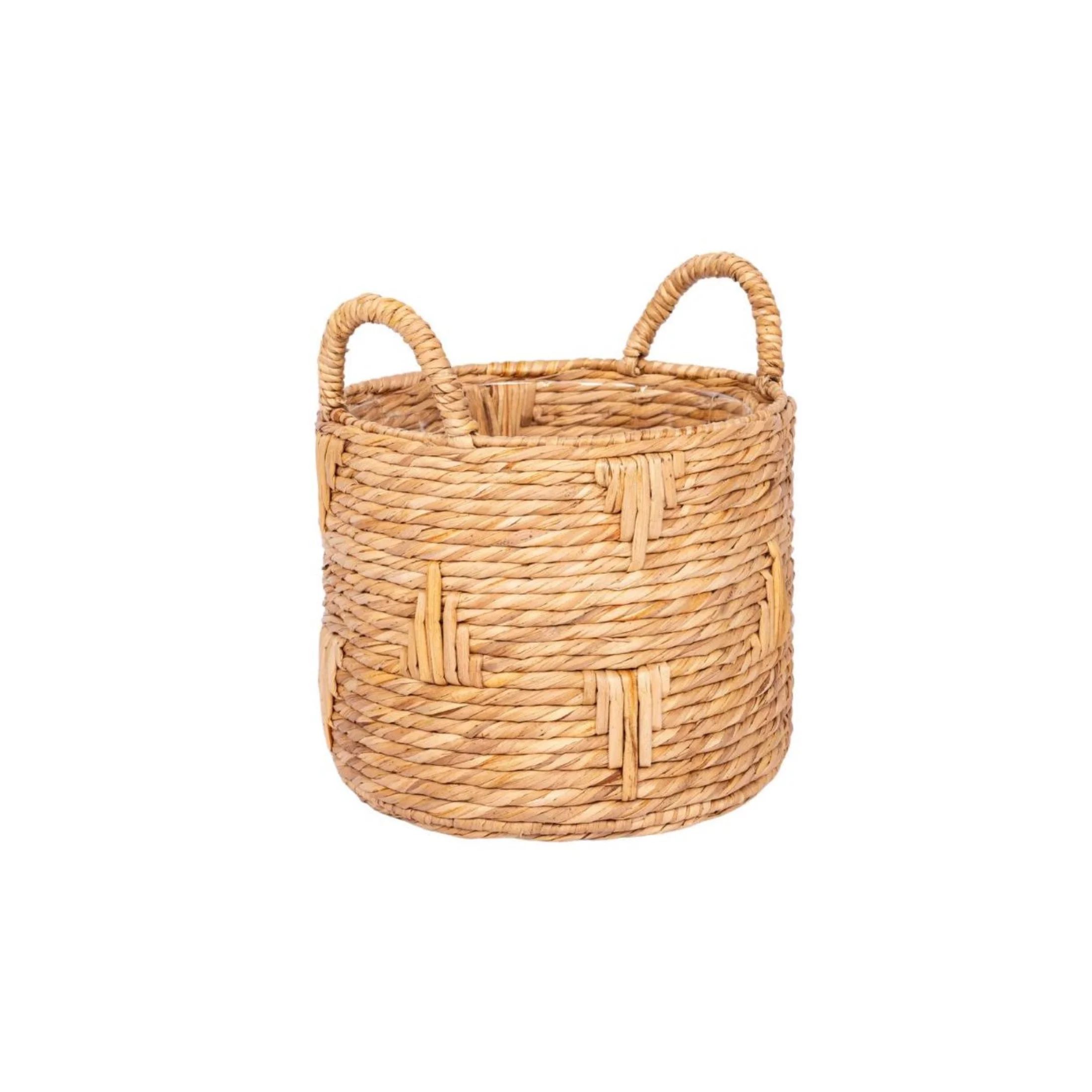 Better Homes & Gardens Athena 12" Round Bulrush Basket Planter | Walmart (US)