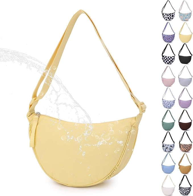 BESMART Small Nylon Crescent Crossbody Bag for Women Men Trendy, Waterproof Crescent Sling, Light... | Amazon (US)