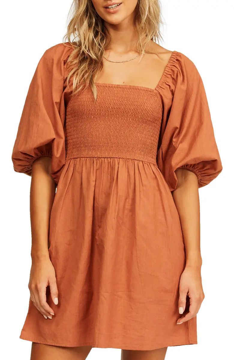 Paradise Days Puff Sleeve Minidress | Nordstrom