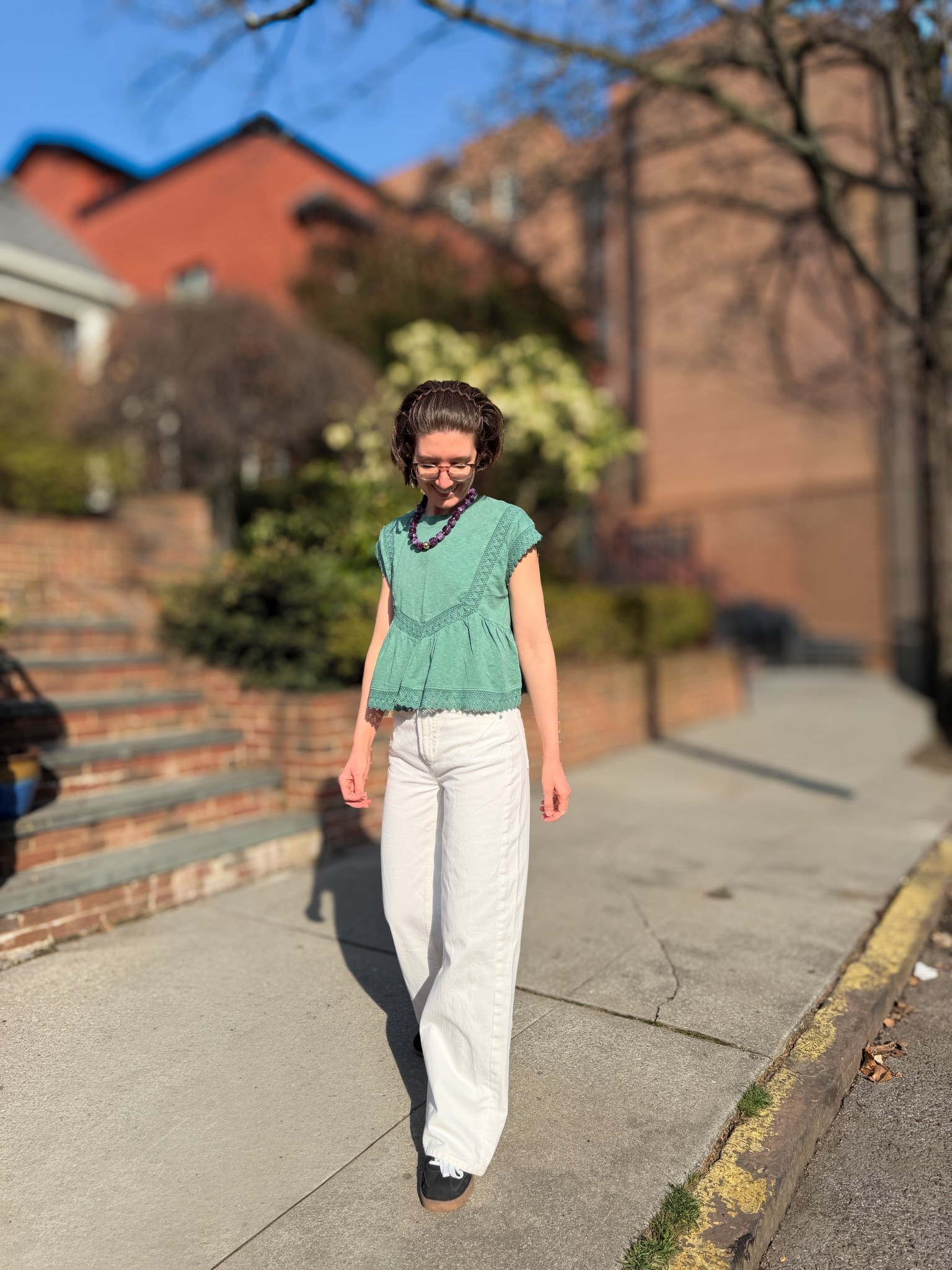 Flowy top: TTS
Wide leg white jeans (old) linked similar
Sneakers: TTS

Easter 2026 outfit | spring 2026 outfit | white pants | warm weather outfit | spring break 

#LTKWorkwear #LTKootd #LTKSaleAlert