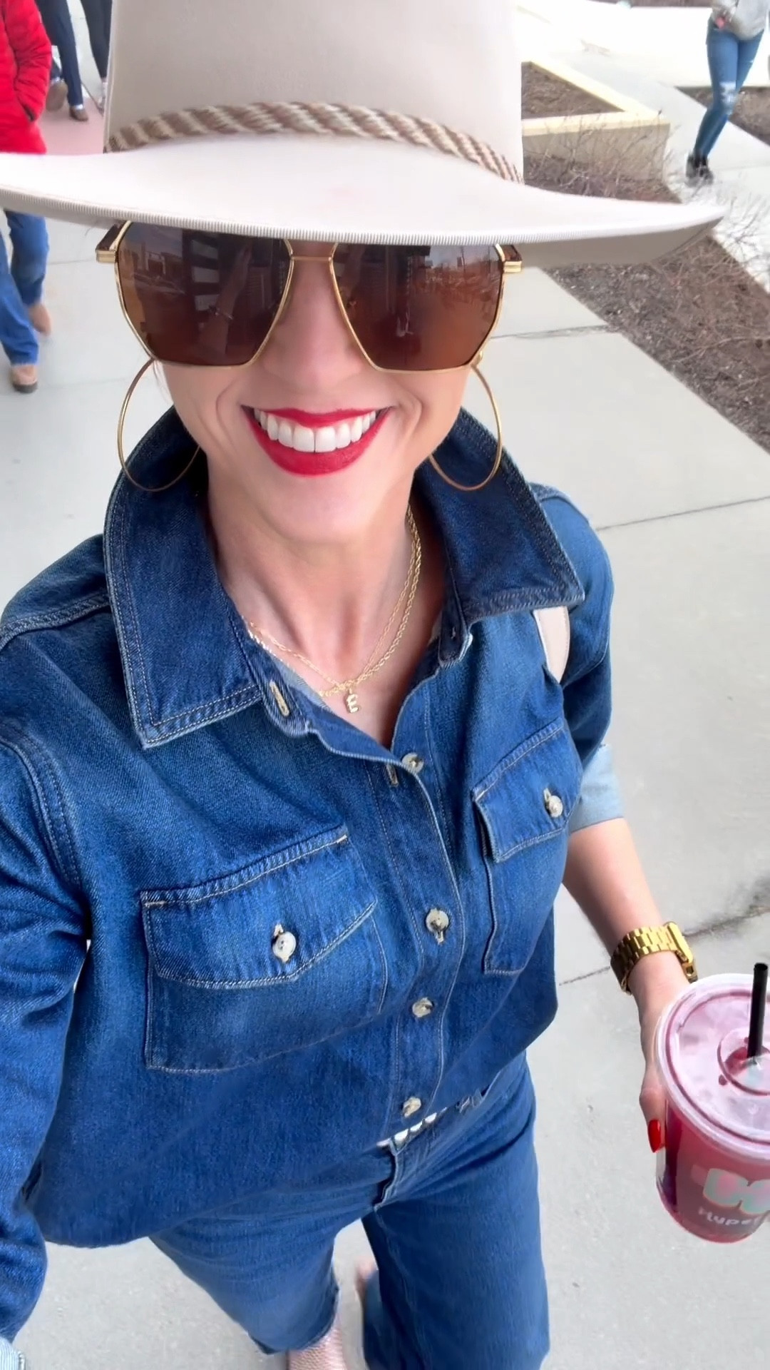 What I wore on my 47th bday for drinks with friends 
Got a small tall in the jeans
Hat is from a store in Austin, TX 

#LTKootd #LTKOver40 #LTKTall