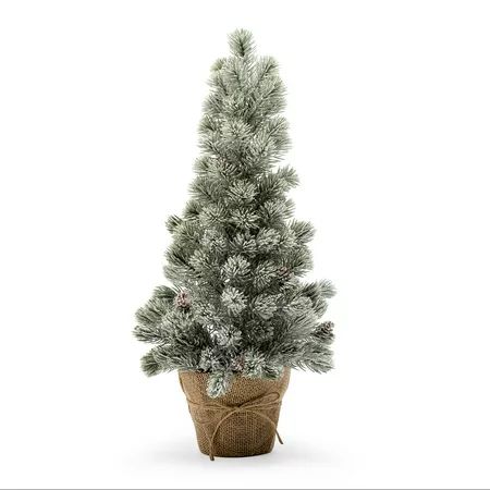 Belham Living 2ft Flocked Christmas Tree with Pine Cones and Burlap Base | Walmart (US)