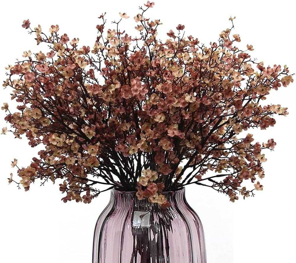 WEISPARK Artificial Flowers 10 pcs Faux Babys Breath Silk Flower Fake Gypsophila Bulk Bouquet for... | Amazon (US)