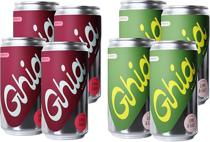 Ghia Non-Alcoholic Le Spritz | Lime + Salt & Ghia Soda Combo 8-Pack | Canned Mocktail & Cocktail ... | Amazon (US)