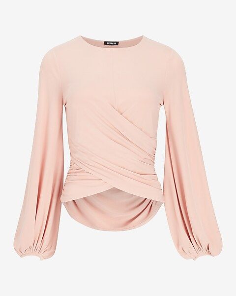 Twist Front Balloon Sleeve Top | Express