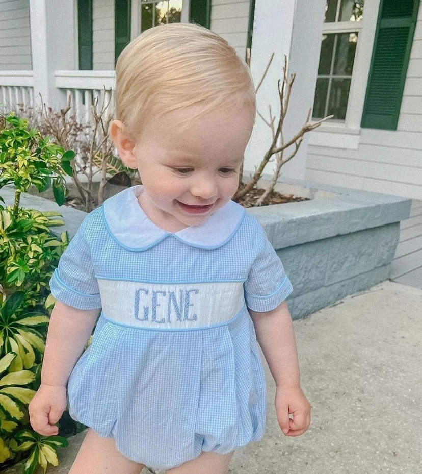 Gingham Got the Blues - Custom Henry Bubble | Ann + Reeves Kids
