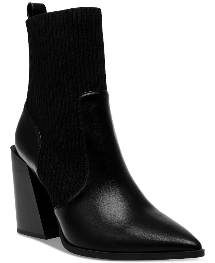 Trinityy Pointed-Toe Pull-On Knit Dress Booties, Created for Macy's | Macy's