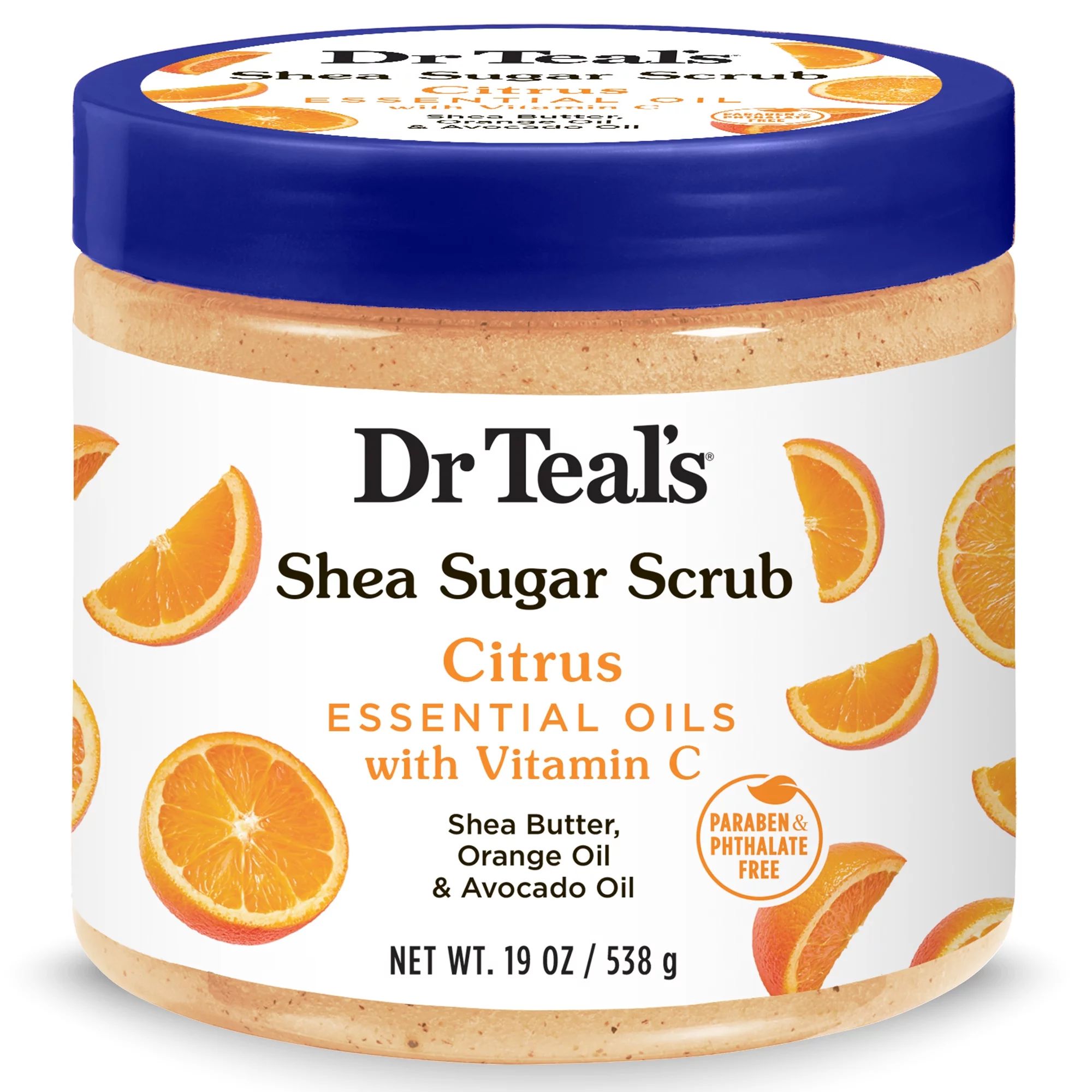 Dr Teal's Shea Sugar Body Scrub, Citrus Essential Oils with Vitamin C, 19 oz - Walmart.com | Walmart (US)