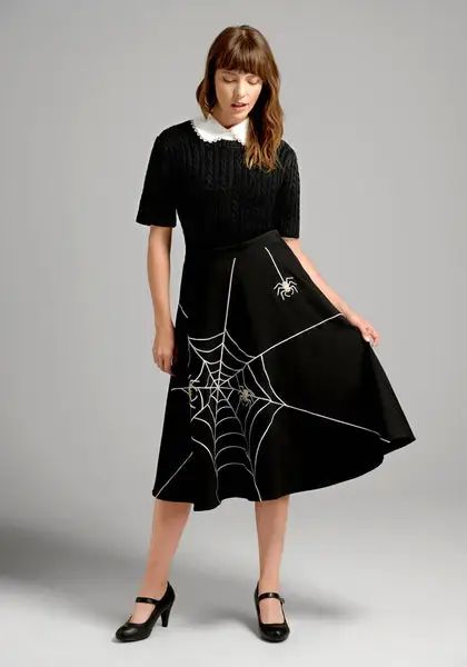 Just This Sway A-Line Skirt: Spooky Edition! | ModCloth