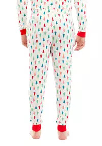 PAJAMARAMA Men's Merry Multi Trees Jogger Pajama Pants | Belk
