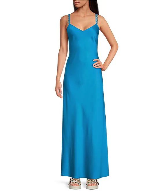 Gianni Bini x DANNIJO Kai Sweetheart Neckline Sleeveless Satin Slip Maxi Dress | Dillard's | Dillard's