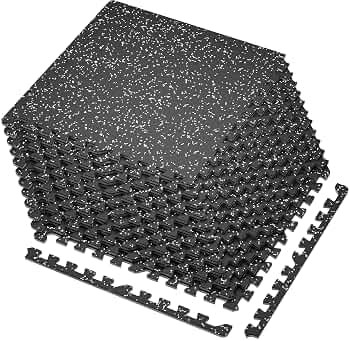 SUPERJARE 0.4'' Thick 12 Pcs 48 Sq Ft Rubber Top Exercise Equipment Mats, High Density EVA Foam M... | Amazon (US)