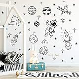 40 Space Decals, Stars Wall Decals, Planets Wall Decal, Rocket Decal, Solar System Decals, Сosmonaut | Amazon (US)