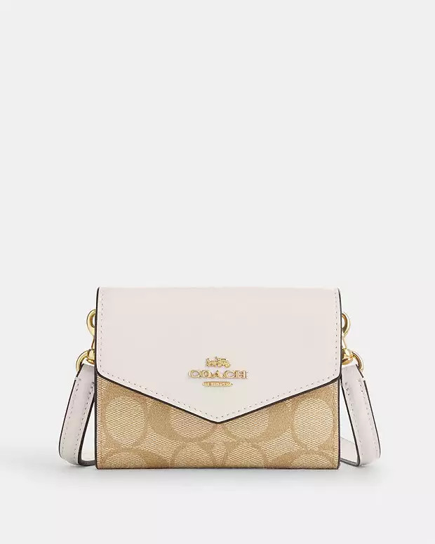 Mini Envelope Wallet With Strap In Signature Canvas | Coach Outlet US