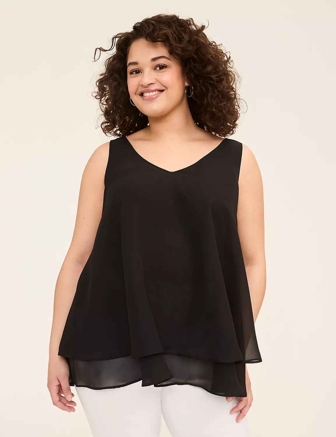 Swing Double-Layer Chiffon Tunic | Lane Bryant (US)