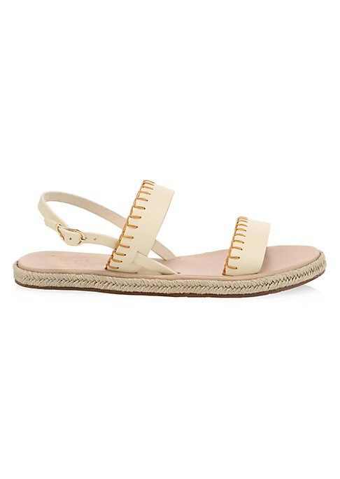 Ancient Greek Sandals Women's Clara Whipstitch Leather Espadrille Slingback Sandals - Off White - Si | Saks Fifth Avenue