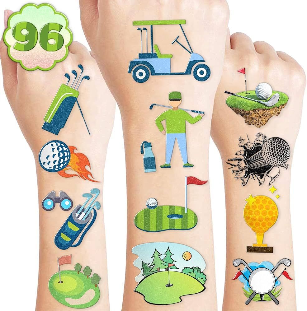 Golf Temporary Tattoos Birthday Party Supplies Decorations 65PCS Sport Tattoos Stickers Cute Part... | Amazon (US)