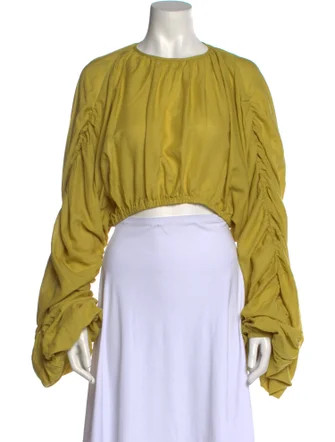 Crew Neck Long Sleeve Crop Top w/ Tags | The RealReal