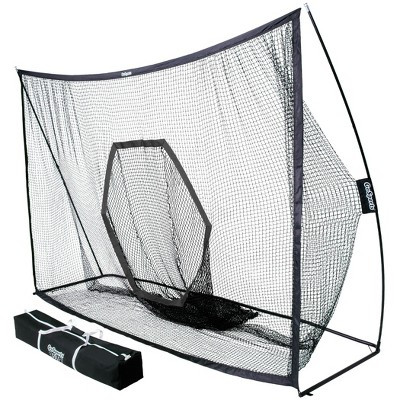 GoSports 10 ft x 7 ft PRO Golf Practice Hitting Net - Personal Driving Range for Indoor or Outdoor Practice | Target
