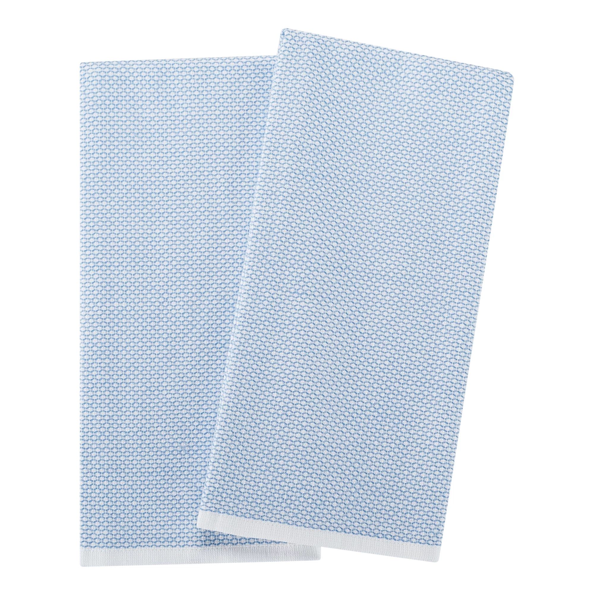 Better Homes & Gardens 2-Piece Oversized Woven Kitchen Towel Set, Blue Linen - Walmart.com | Walmart (US)