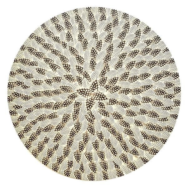 Pheasant Feather Placemat, Black x White | The Avenue