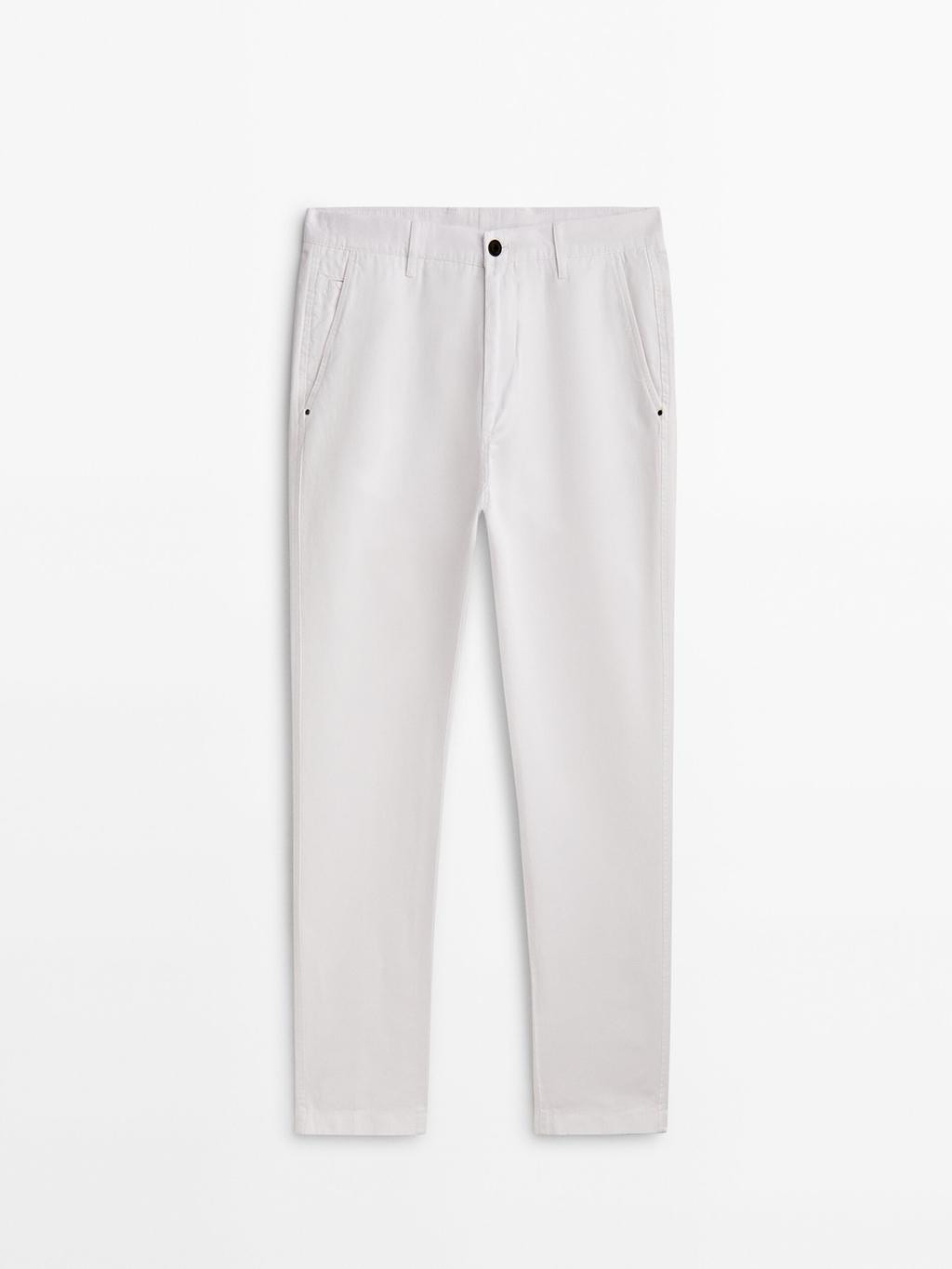 Chinohose mit Leinen im Tapered-Fit | Massimo Dutti DE