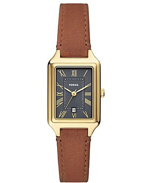 Fossil Women's Raquel Three-Hand Date Brown Leather Strap Watch - Brown | Dillard's