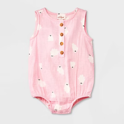 Baby Girls' Ghost Gauze Sleeveless Romper - Cat & Jack™ Light Pink | Target