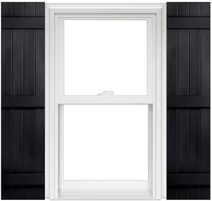 Polaris Homeside 4 Board and Batten Joined Vinyl Shutters (1 Pair) 14-1/2in. x 31in. - 050 Black | Amazon (US)