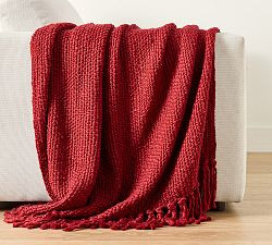 Textured Basketweave Knit Throw | Pottery Barn (US)