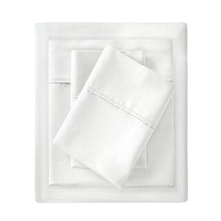 1500 Thread Count White King Cotton Blend 4-PC Sheet Set | The Home Depot
