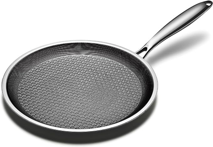 DOTCLAD Crepe Pan, Hybrid Nonstick Crepe Pan, 10 in Flat Skillet for Pancake,non stick Tawa Dosa ... | Amazon (US)