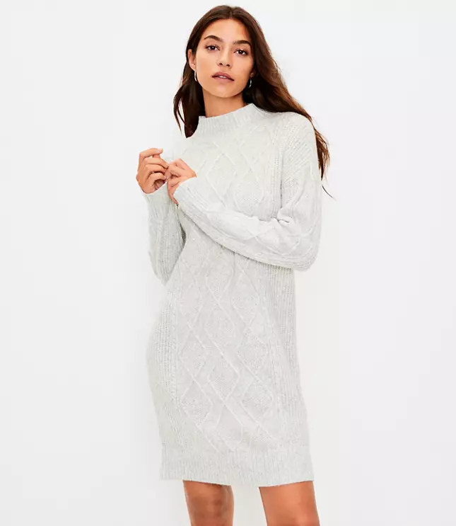 Cable Turtleneck Sweater Dress | LOFT