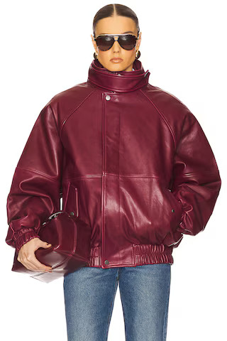 Helsa The Oversized Leather Bomber in Oxblood from Revolve.com | Revolve Clothing (Global)