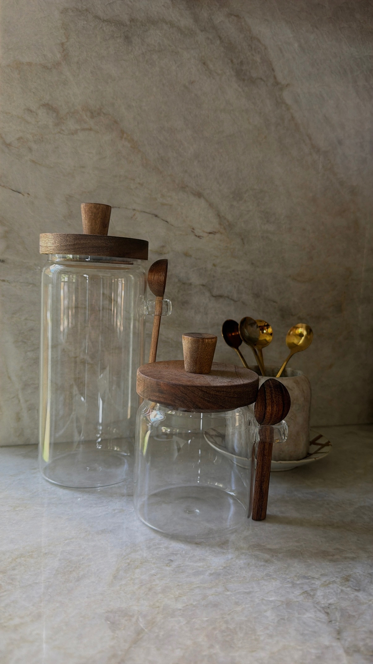 Love these glass amazon jars/canisters for our coffee corner!! I have the 34 oz and 13 oz 

 #LTKHome