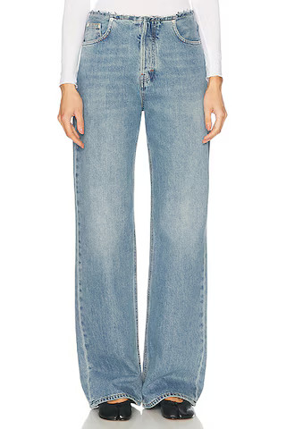 Haikure Korea Waistband Straight Leg Jeans in Mediterranean Blue | FWRD | FWRD 