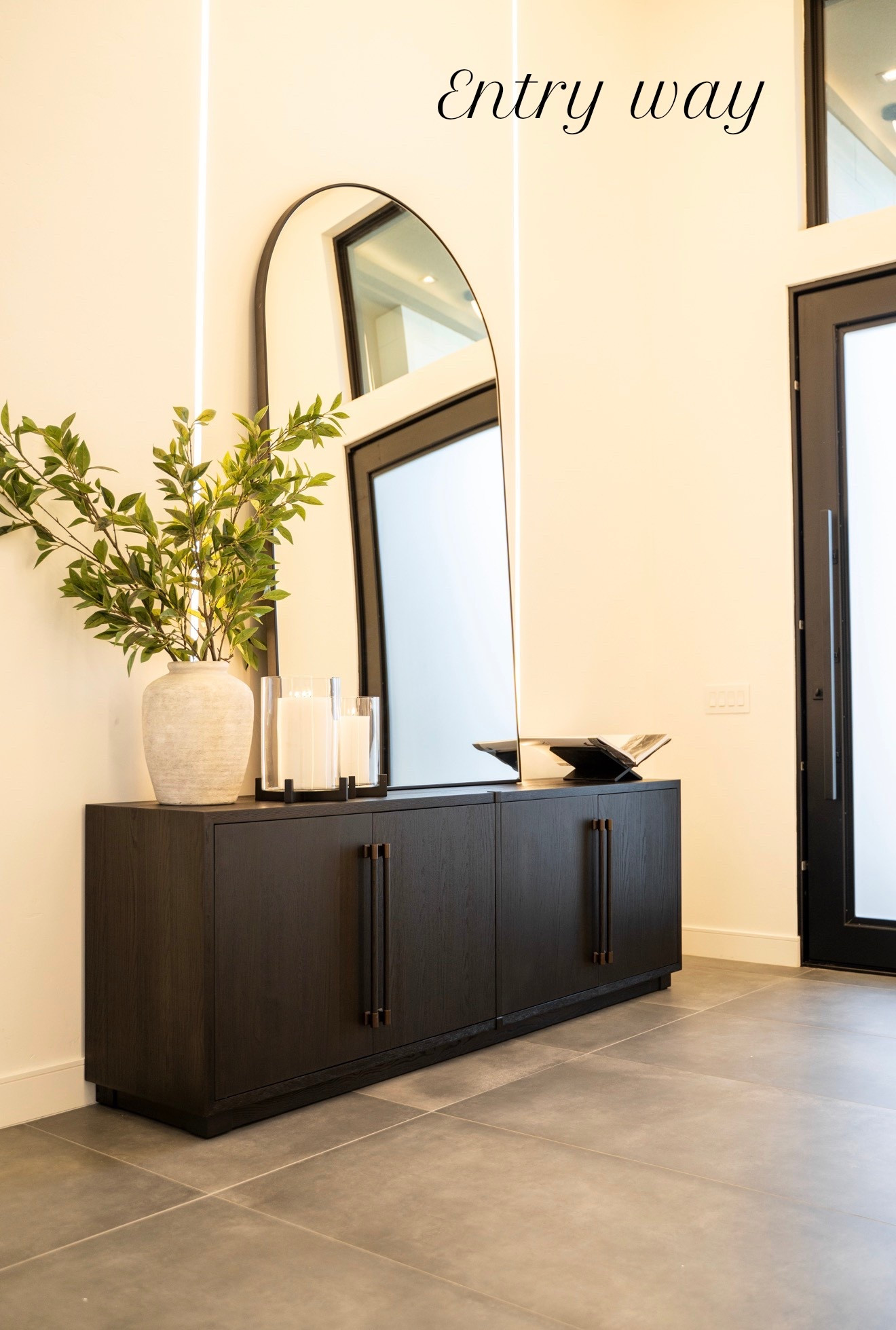 Entryway decor 
Styling 
Tall mirror
Greenery
Table

#LTKHome #LTKSpringSale