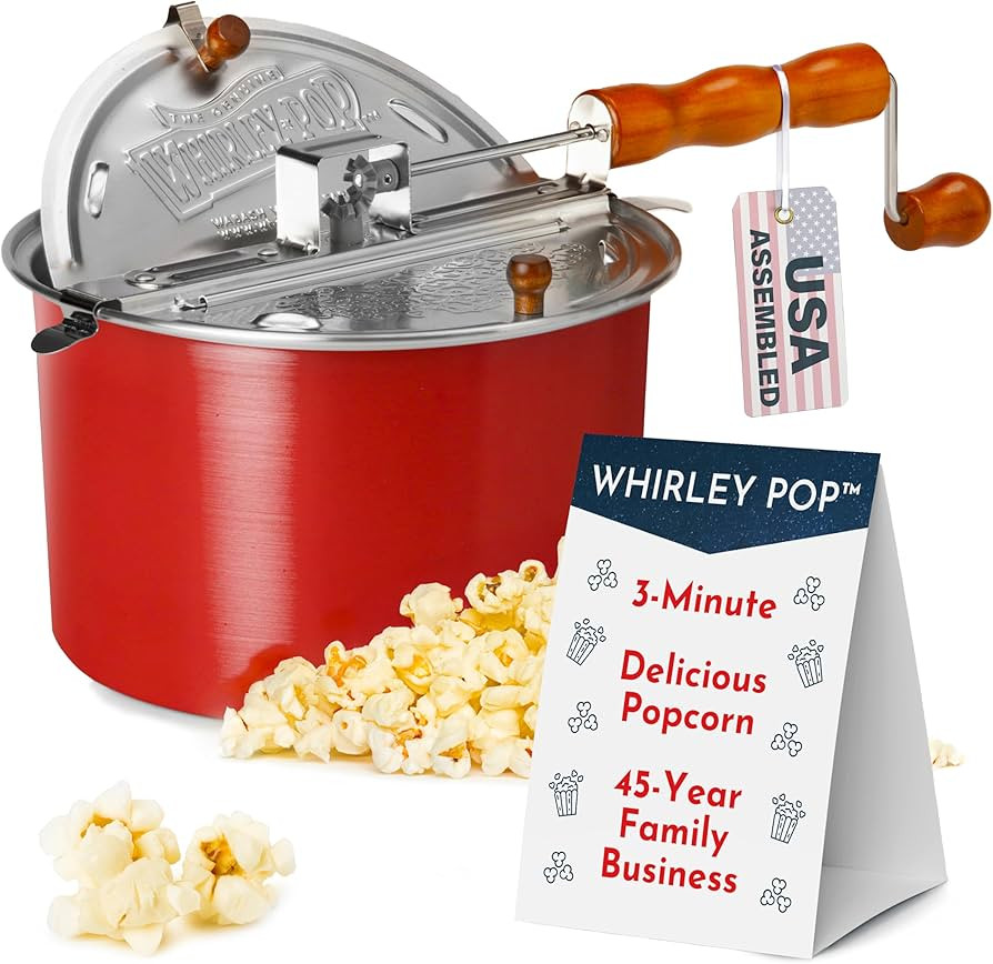 Original Whirley Pop Popcorn Maker - 6 Quart Popcorn Popper, Aluminum Popcorn Maker With Metal Ge... | Amazon (US)