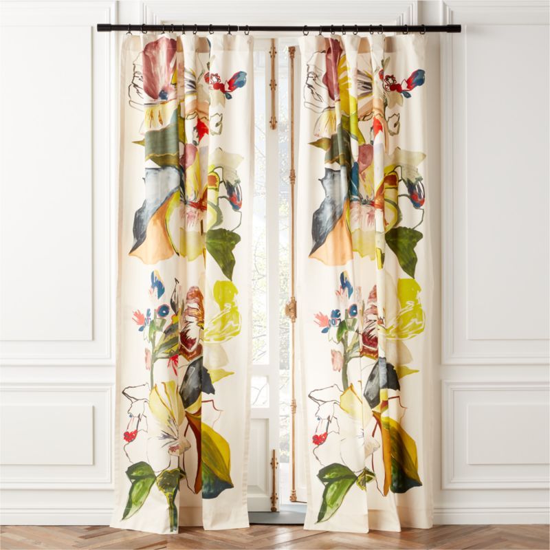 Jungle Floral Window Curtain Panel | CB2 | CB2