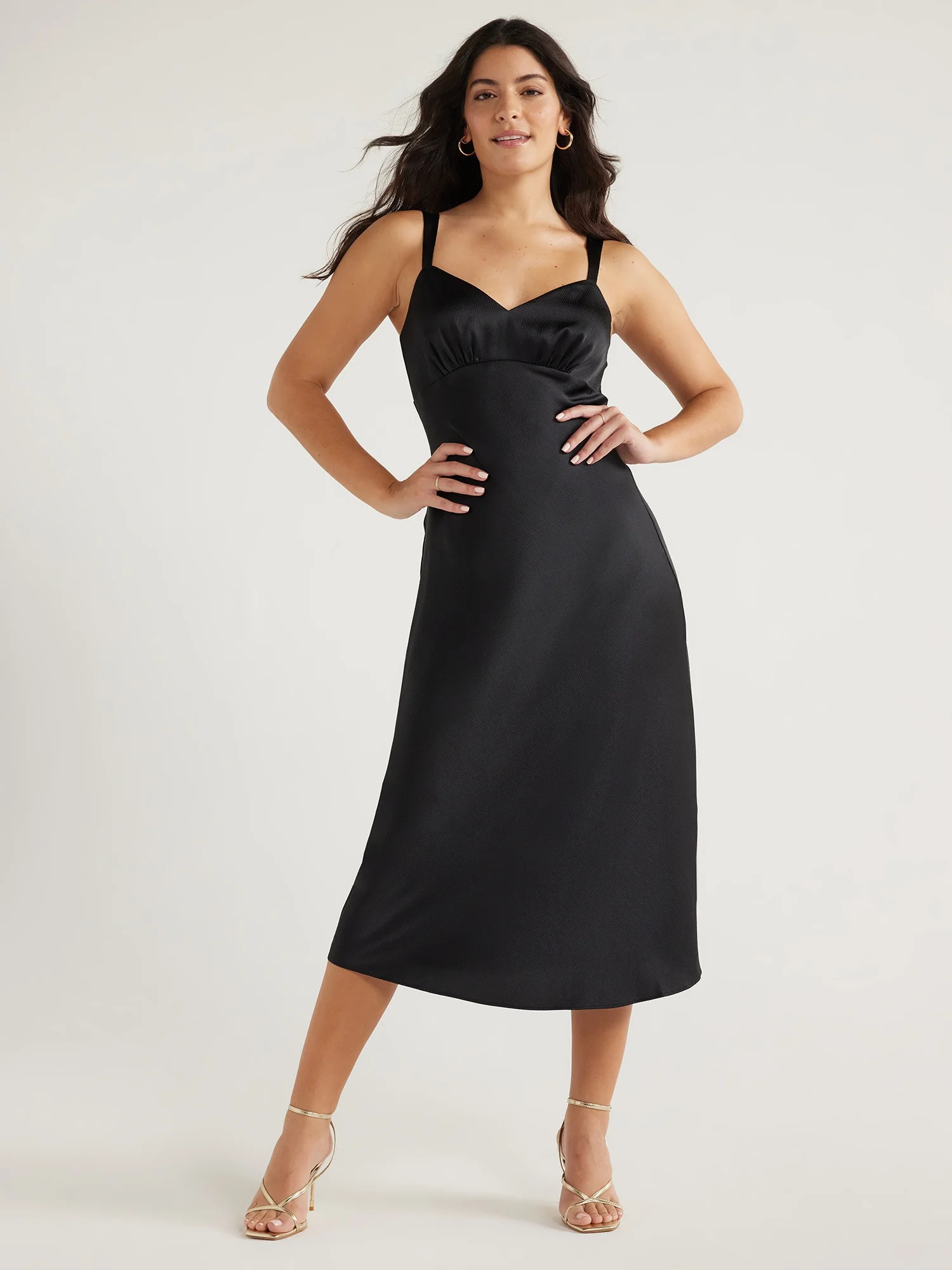 Sofia Jeans Women's and Women's Plus Slip Dress, Mid Calf Length, Sizes XS-5X | Walmart (US)