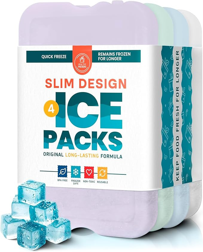Healthy Packers Reusable Ice Packs for Lunch Boxes - Long Lasting Slim Freezer Packs, Thin Non-To... | Amazon (US)