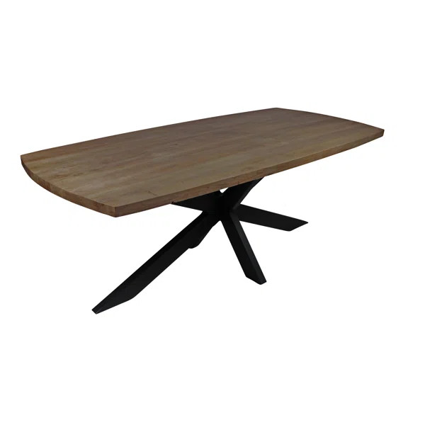 Aryhanna Solid Wood Top Metal Base Dining Table | Wayfair North America