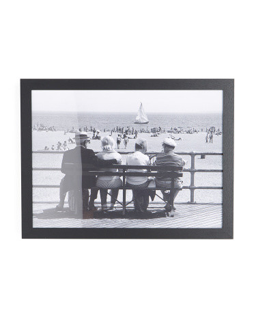 18x24 Couples On Bench At Coney Island 1977 Framed Print Wall Art | TJ Maxx