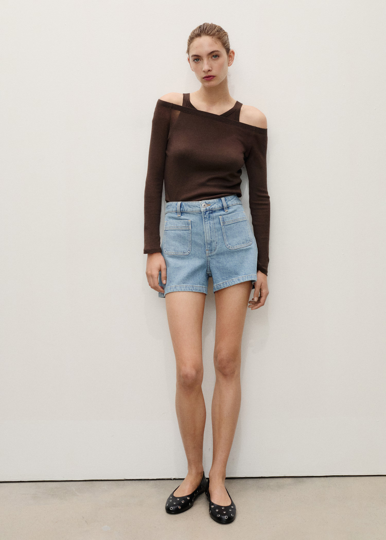 High-waisted denim shorts with pockets - Women | MANGO USA | Mango (US/MX/AU)