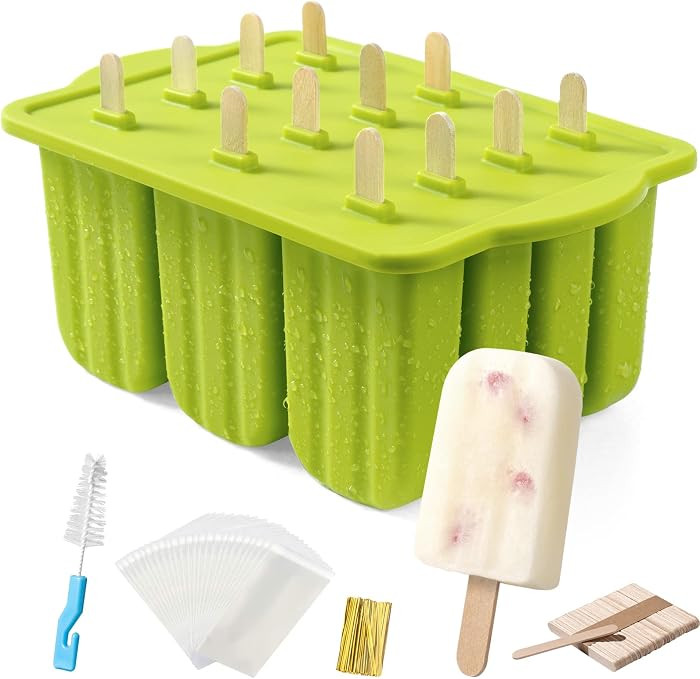 Popsicles Molds, MEETRUE 12 Pieces Silicone Popsicle Molds Easy-Release BPA-free Popsicle Maker M... | Amazon (US)