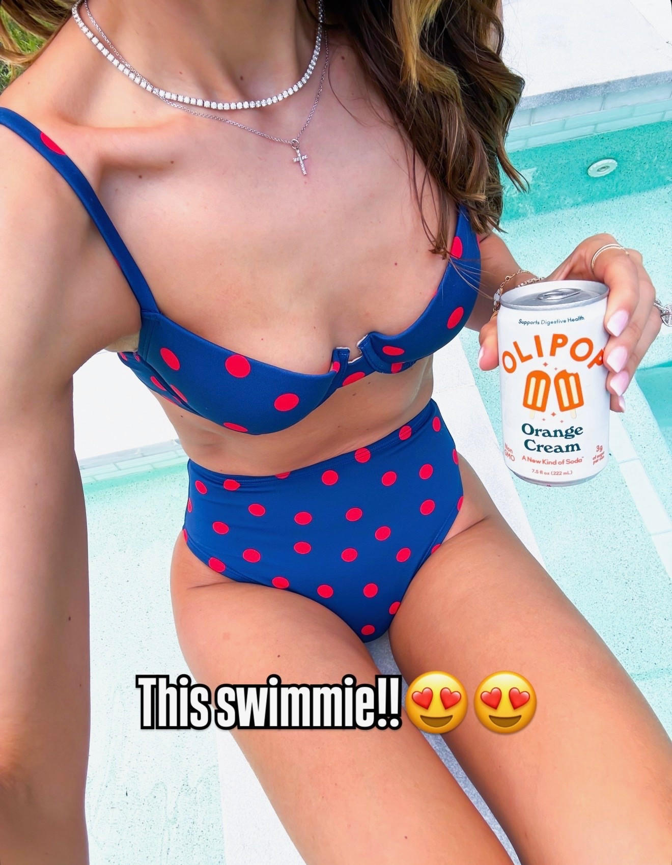 Kicking off summer the best way we know how! When does your summer break start? I am loving this new polka dot bikini from @Target . The top has underwire and adjustable straps. The bottoms are a high-leg cheeky style. Wearing XS in both. These are my FAVORITE Olipops! I love the mini cans because they are just the right amount for me to drink in one sitting. #ad #sponsored

#LTKTravel #LTKdayinmylife #LTKSwim