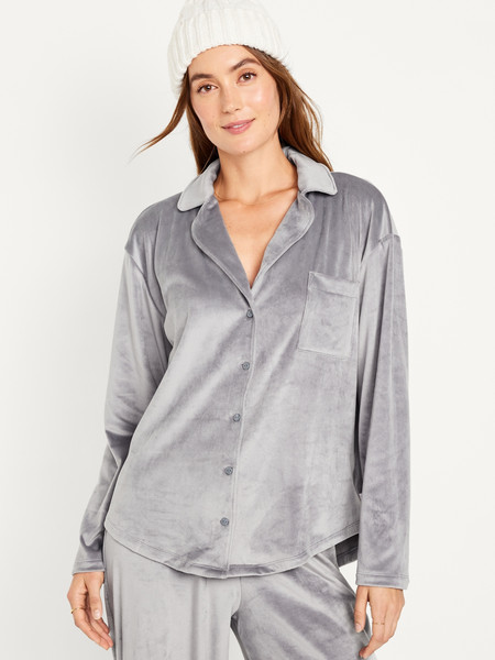 Velour Pajama Shirt for Women | Old Navy (US)