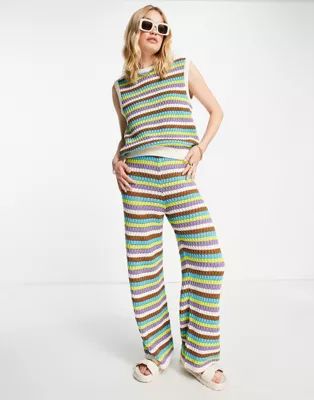 Y.A.S crochet pants in multi stripe (part of a set) | ASOS (Global)