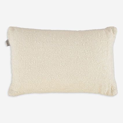 White Tufted Plain Cushion 55x35cm | TK Maxx